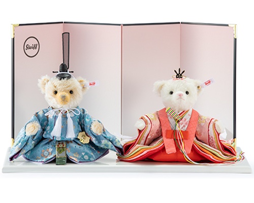 Steiff Teddy Bear Hinamatsuri Girls' Day Dolls (Rabbits and Cherry Blossom)