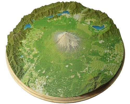 Yamatsumi Mount Fuji and Five Lakes Realistic Papercraft Model