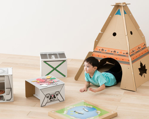 Cardboard Teepee Desk for Kids